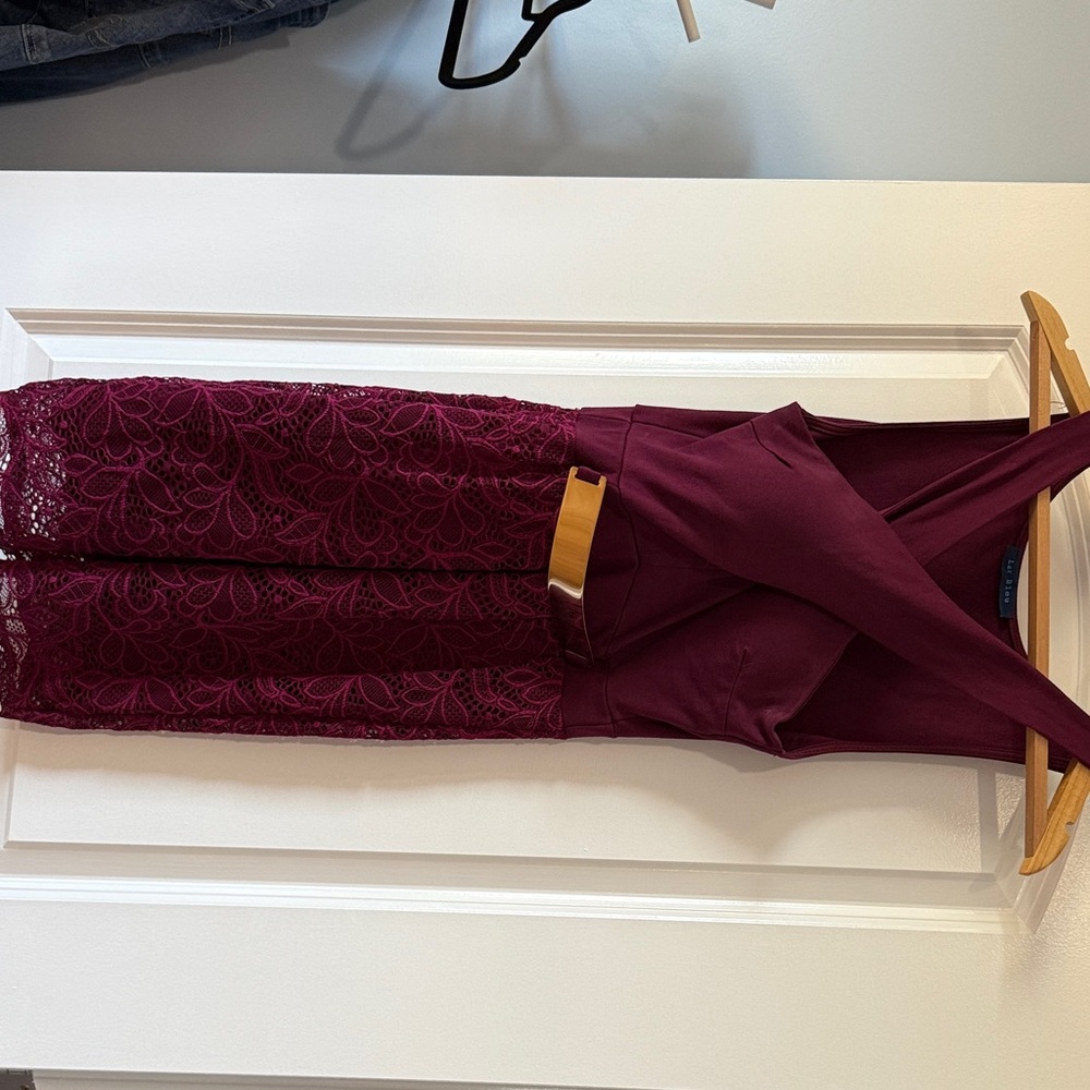 Elegant Burgundy Lace Dress
